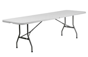 Rental - 6 Ft Granite White Plastic Folding Table - $9 per day  *** Pick-up or Delivery only *** - USA Party Store
