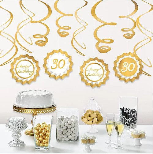 Golden Age 30th Birthday Swirl Decorating Kit | 1ct Amscan