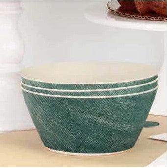 Botanical Green Bamboo Melamine Serving Bowls 3ct Unique