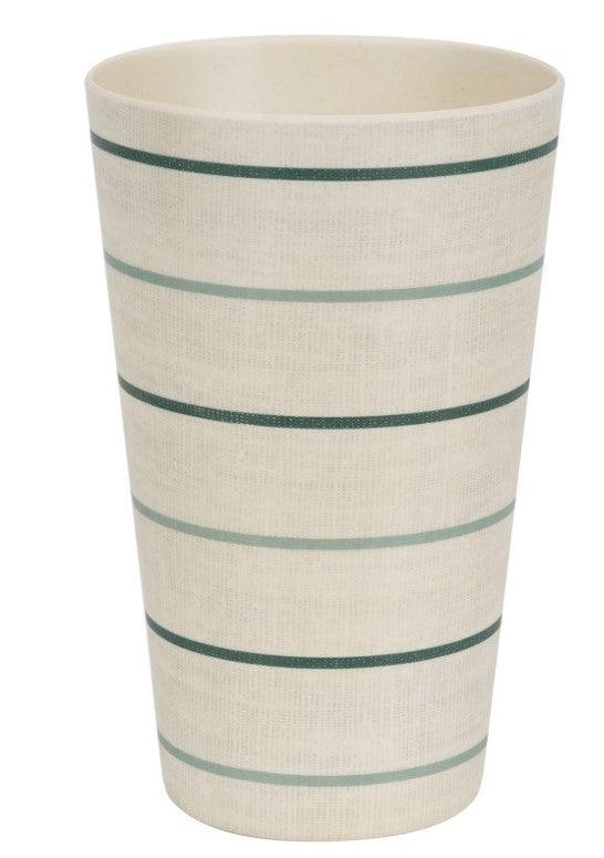 Botanical Stripe Bamboo Melamine Cups 3ct Unique