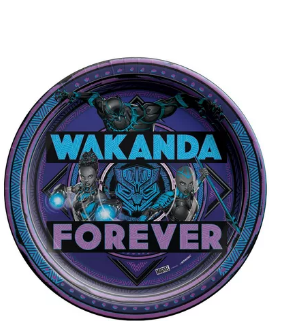 Black Panther Wakanda Forever Paper Lunch Plates, 9in, 8ct Amscan