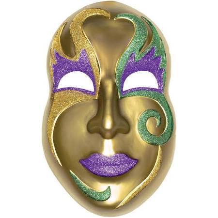 3D Gold Mardi Gras Mask Decoration USA Party Store