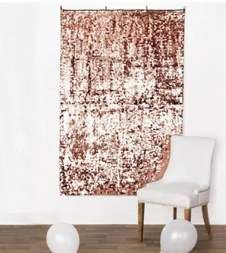 Rose Gold Sequin Backdrop, 4ft x 6ft Amscan