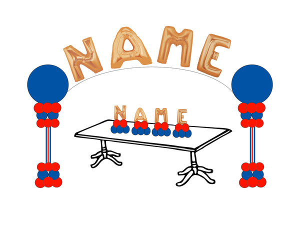 Name Balloon Arch - Pick Up or Delivery Only USA Party Store