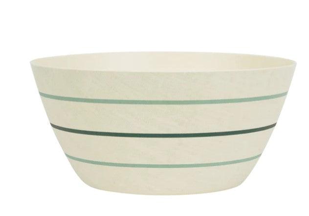 Botanical Stripe Bamboo Melamine Serving Bowl Unique