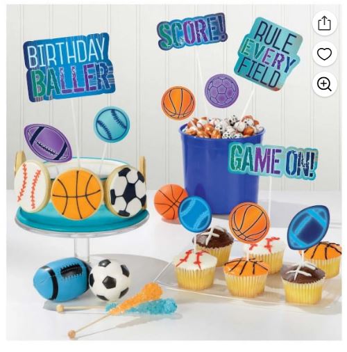 Birthday Baller Cake Topper 12pcs USA Party Store