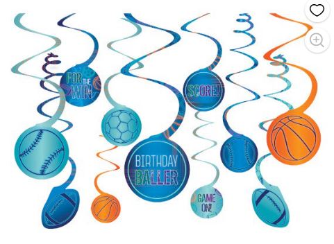 Birthday Baller Swirl Decor Amscan