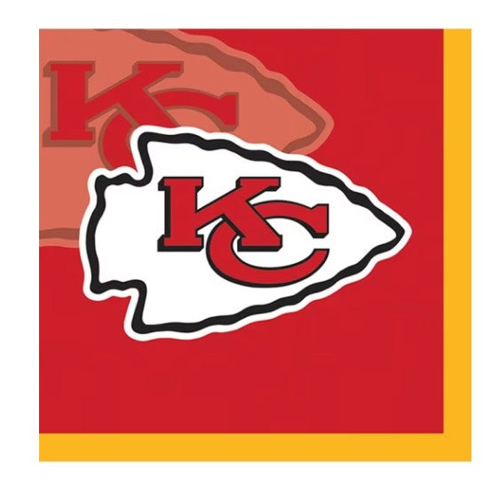 Kansas City Chiefs 16 Pack Beverage Napkins Amscan