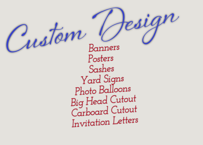 custom design banners posters sashes yard signs photo balloons