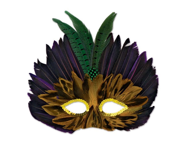 Mardi Gras Feathered Mask