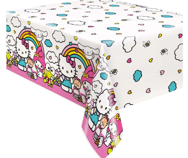 Hello Kitty and Friends Birthday Rectangular Plastic Table Cover, 54 x 84 Inches, 1 Count Unique