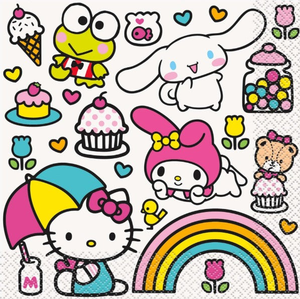 Hello Kitty and Friends Birthday Large Lunch Napkins, 16 Count Unique