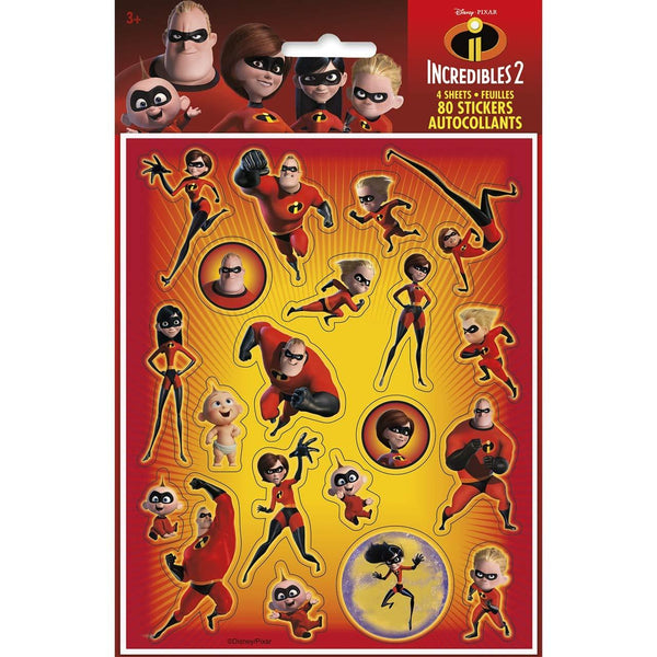 Incredibles 2 80 Stickers Amscan