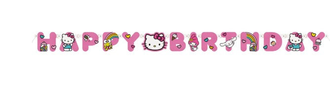 Hello Kitty and Friends Happy Birthday Jointed Banner, 1 Count Unique