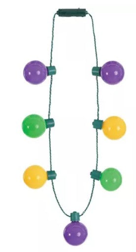 Light-Up Oversized Bulb Mardi Gras Necklace Amscan