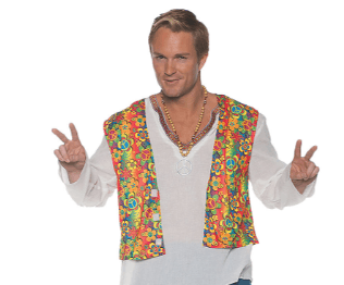 Men's Flower Hippie Vest Morris Costumes