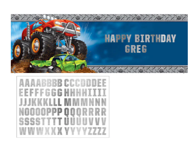 Monster Truck Rally Giant Party Banner with Lettering Creative Converting