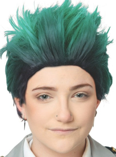 Anime faded green spike wig Karnival