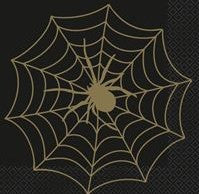 Black and Gold Spider Lunch Napkins Unique