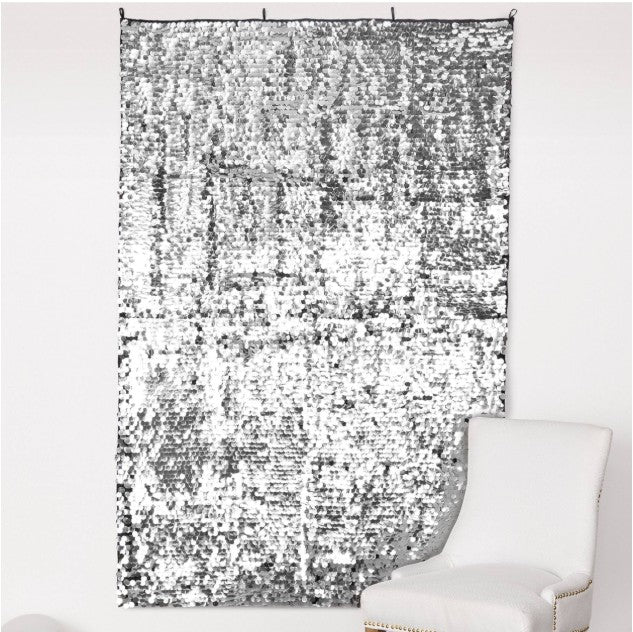 Silver Sequin Modern Birthday Paillette Backdrop Amscan