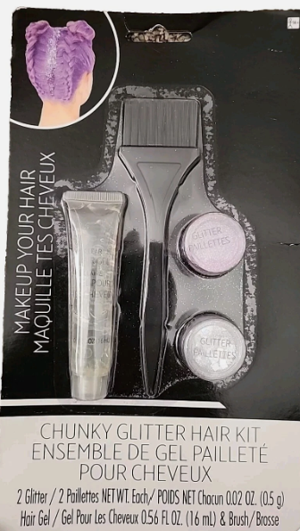 Makeup Your Hair Chunky Glitter Hair Kit - Purple USA Party Store