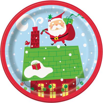 Colorful Santa 7 in. Dessert Plate Unique Industries