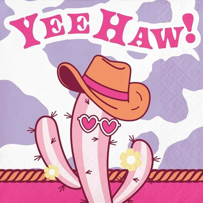 Cowgirl Boots and Bows Paper Beverage Napkins 16 Per Pack Creative Converting