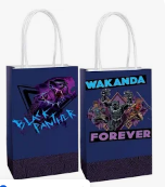 Black Panther Wakanda Forever Paper Favor Bags, 5.25in x 8.25in, 8ct