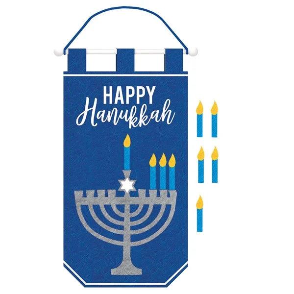 Happy Hanukkah Menorah Daily Candle Banner Amscan