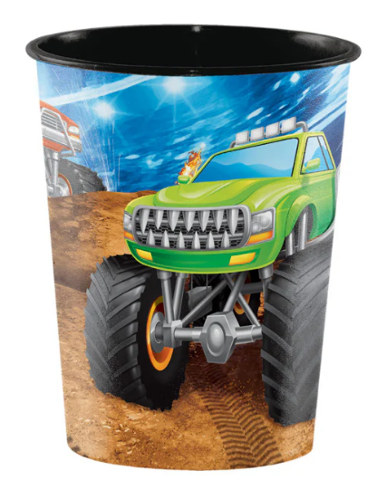 Monster Truck Rally Plastic Keepsake Cup 16 Oz Creative Converting