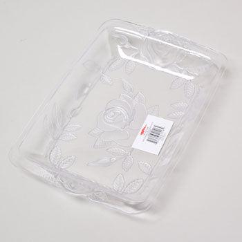 Clear w/ Embossed Frosted Rose Serving Tray Regent Products Corp