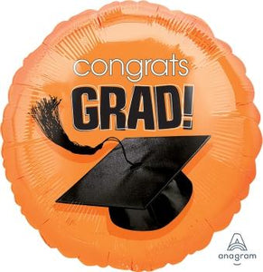 Orange Congrats Grad Balloons - USA Party Store