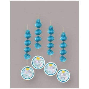 18 in. Boy Baby Shower Handing Decorations - 4 Count - USA Party Store