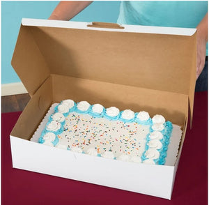 19" x 14" x 5" White Half Sheet Cake Box