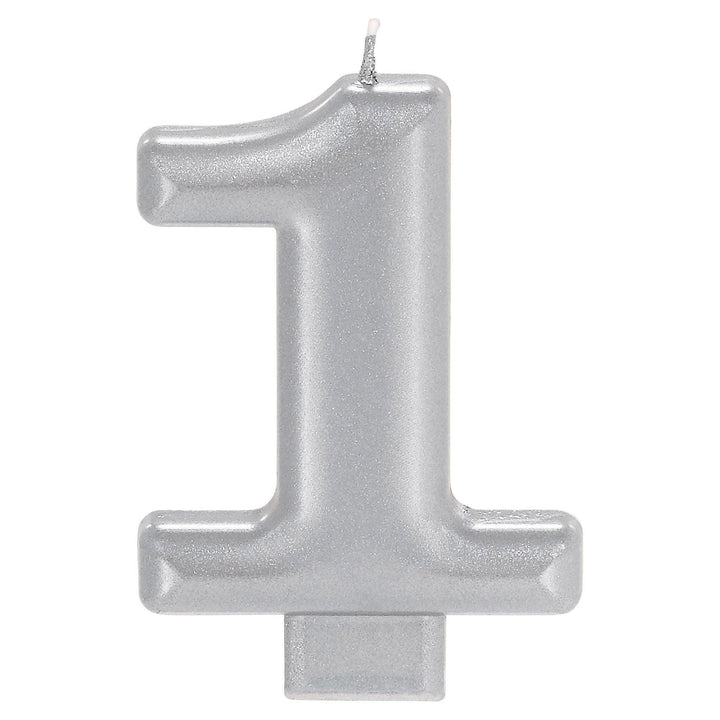 Birthday Celebration, Numeral Metallic Candle, Party Supplies, 3 1/4" 0-9 Amscan