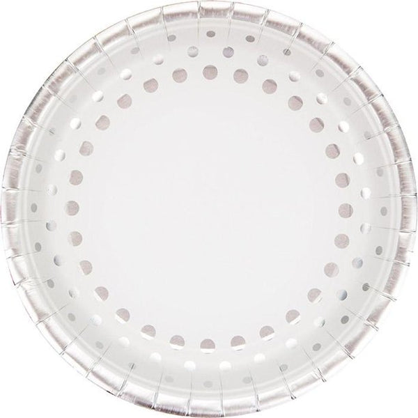 Sparkle & Shine Silver/White Plate 9"