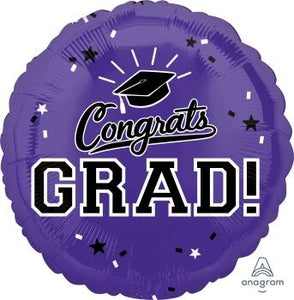 Purple Congrats Grad Balloons - USA Party Store