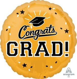 Gold Congrats Grad Balloon - USA Party Store