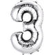 34" Large Foil Number Balloon (Silver) - USA Party Store
