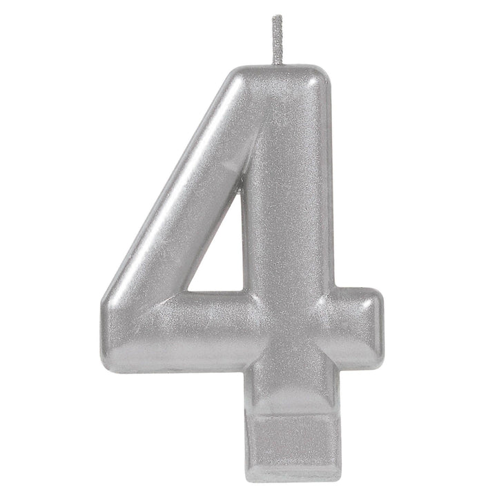 Birthday Celebration, Numeral Metallic Candle, Party Supplies, 3 1/4" 0-9 Amscan