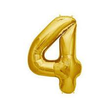 34" Large  Foil Number Balloon (Gold) - USA Party Store