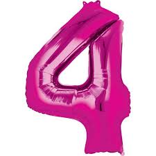 34" Large  Foil Number Balloon (Pink) - USA Party Store