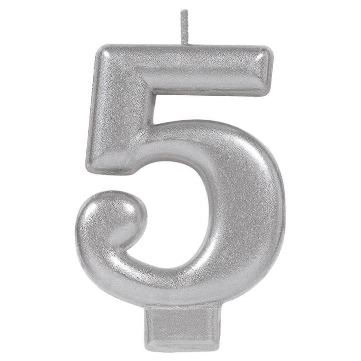 Birthday Celebration, Numeral Metallic Candle, Party Supplies, 3 1/4" 0-9 Amscan