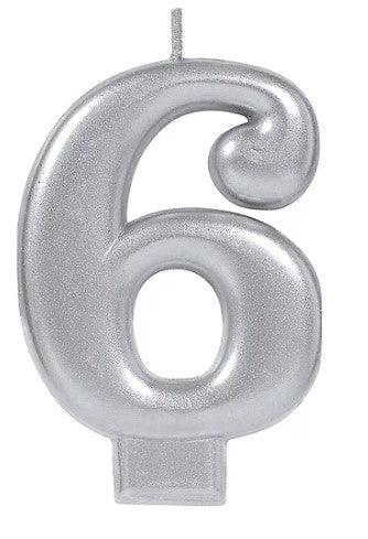 Birthday Celebration, Numeral Metallic Candle, Party Supplies, 3 1/4" 0-9 Amscan