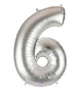 34" Large Foil Number Balloon (Silver) - USA Party Store