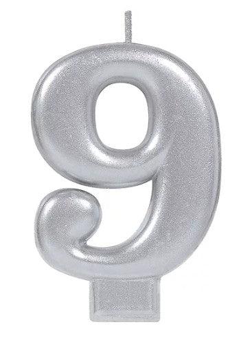 Birthday Celebration, Numeral Metallic Candle, Party Supplies, 3 1/4" 0-9 Amscan