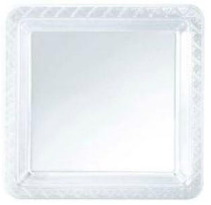 9" Clear Square Dinner Plates - 8 CT - USA Party Store