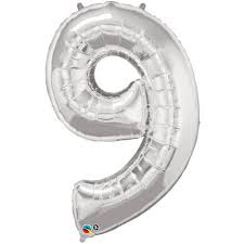 34" Large Foil Number Balloon (Silver) - USA Party Store