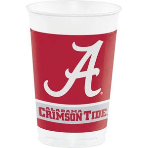 Alabama Crimson Tide Plastic Cups, Classic Red - 8 count - USA Party Store