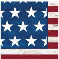 Americana Beverage Napkins 16 ct Lunch Paper Napkins - USA Party Store